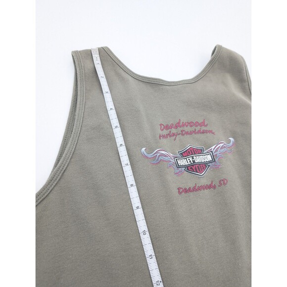 Harley-Davidson Sturgis Deadwood South Dakota Olive Green Tank Top Size Large - Picture 4 of 6